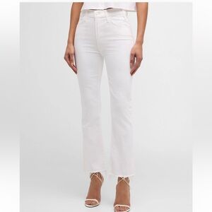 MOTHER The Hustler Ankle Fray Jeans White